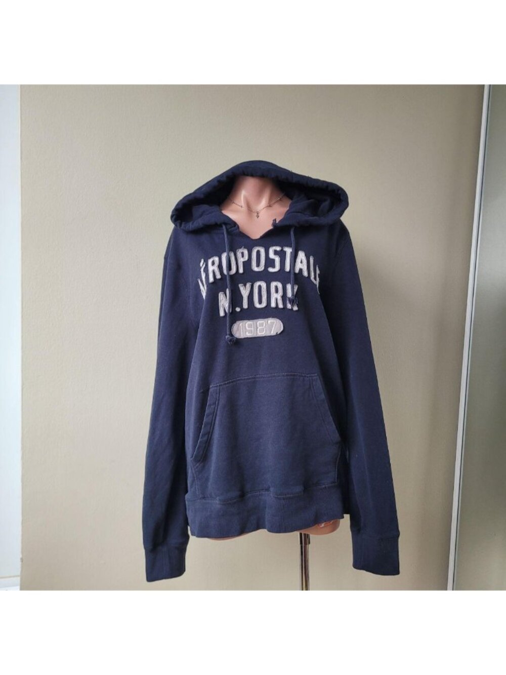 Aeropostale Deep Navy Cursive Script Logo Oversized Hoodie (XL)
